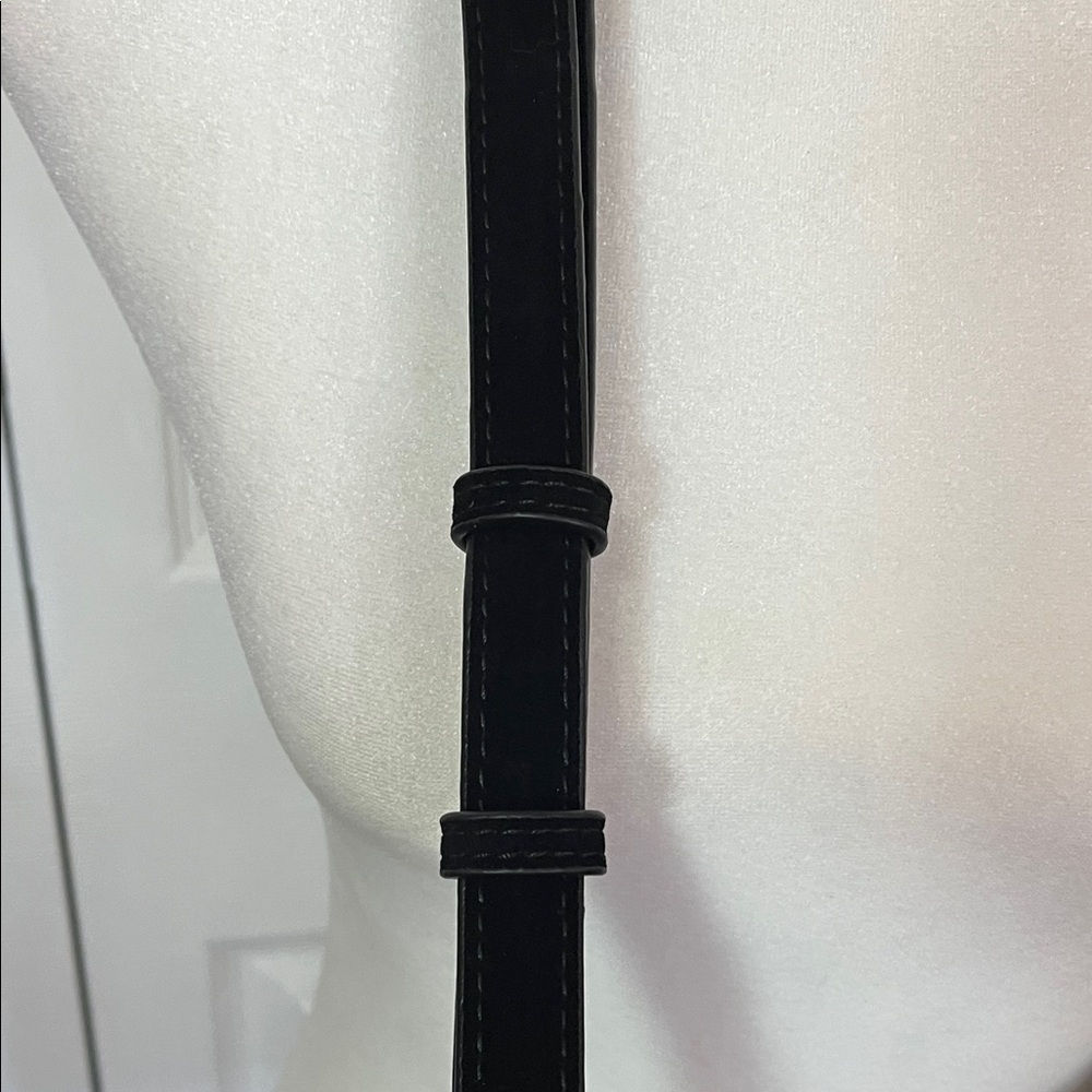 Chic Black Crossbody/Shoulder Bag with Gold Studs - Picture 7 of 9
